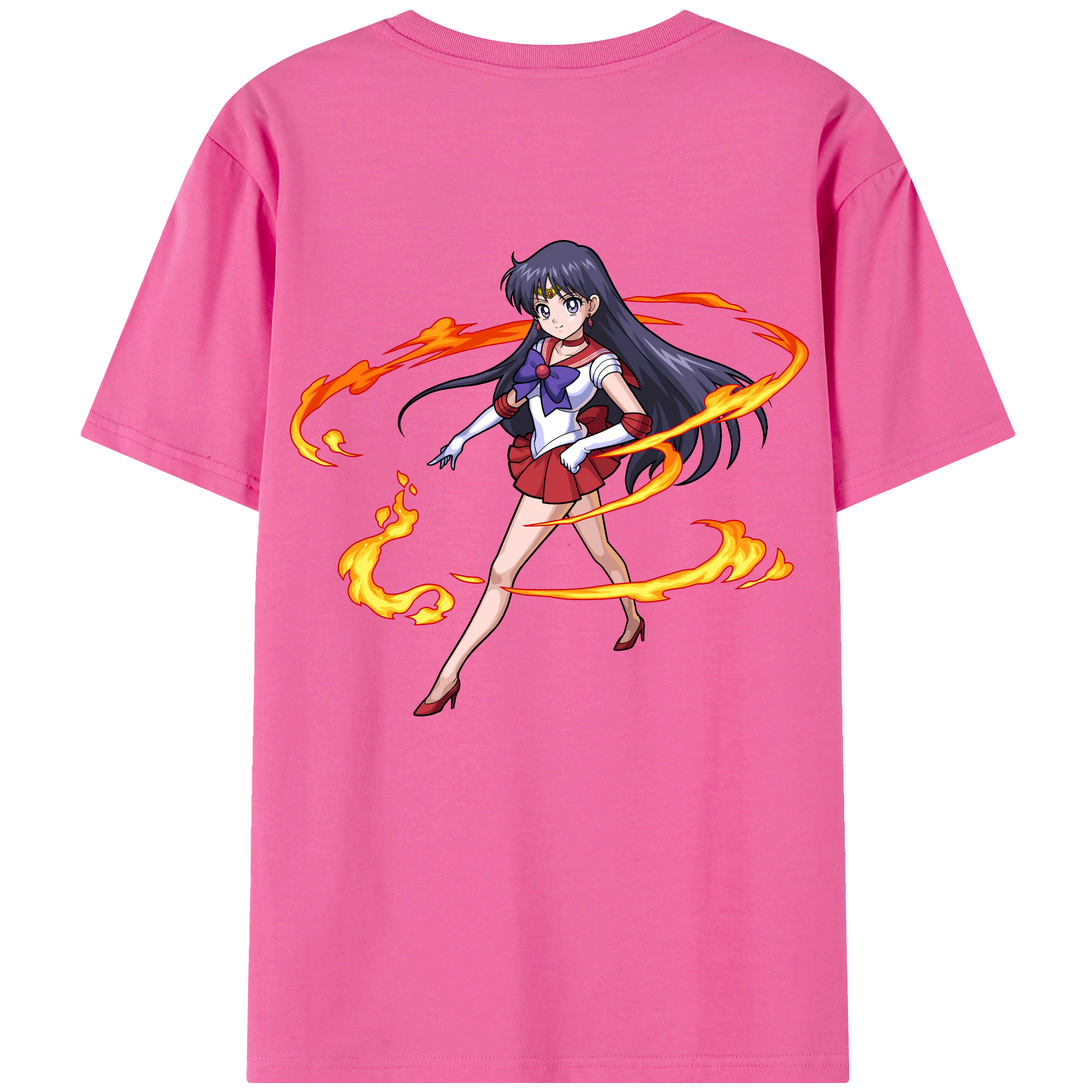 （画像用） 美少女戦士セーラームーン 火野レイ ひの レイ Sailor Moon Hino Rei （セーラーマーズ,Sailor Mars） レディース半袖Tシャツ(バックプリント)